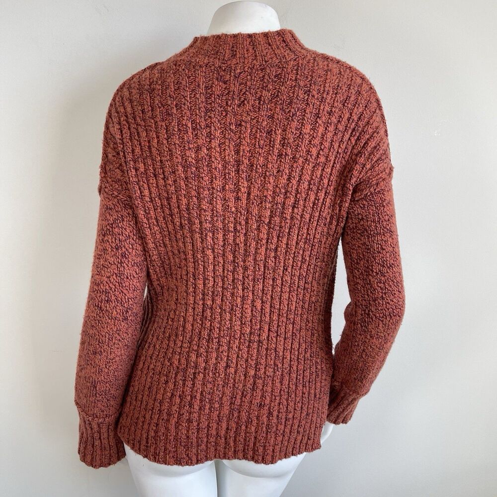 SMARTWOOL Women's Meadow Chunky Sweater Merino Wool Blend - Small Ginger Heather - Picture 6 of 11